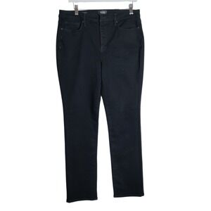 NYDJ Sheri Slim Black Jeans Womens 12 Lift Tuck High Rise Stretch Denim Pants